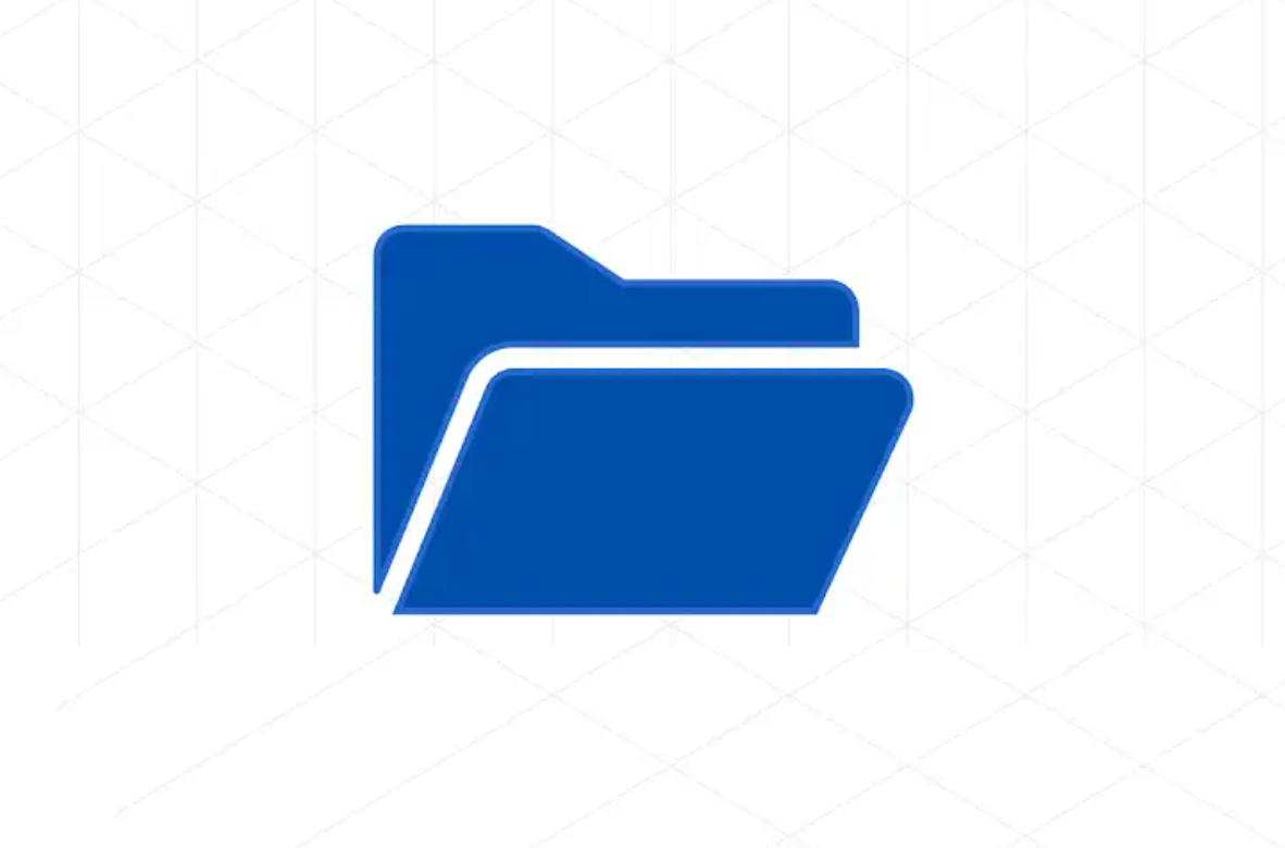 Blue file folder icon representing a directory or documents