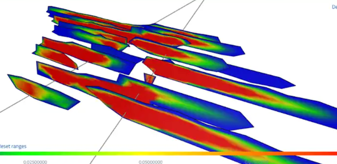 3D vector field visualization with colored flow arrows indicating magnitude (red high, blue low) in a CFD-like plot. Proppant Embedment